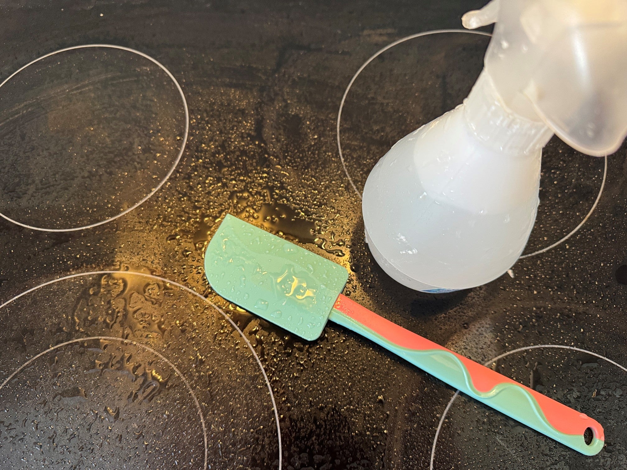wet cooktop and spatula