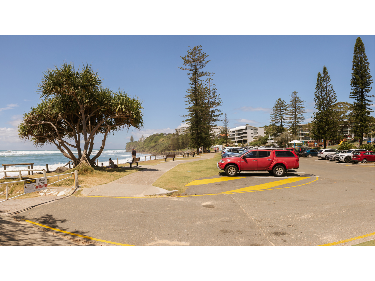 Before view of Eleanor Shipley Carpark at Moffat Beach