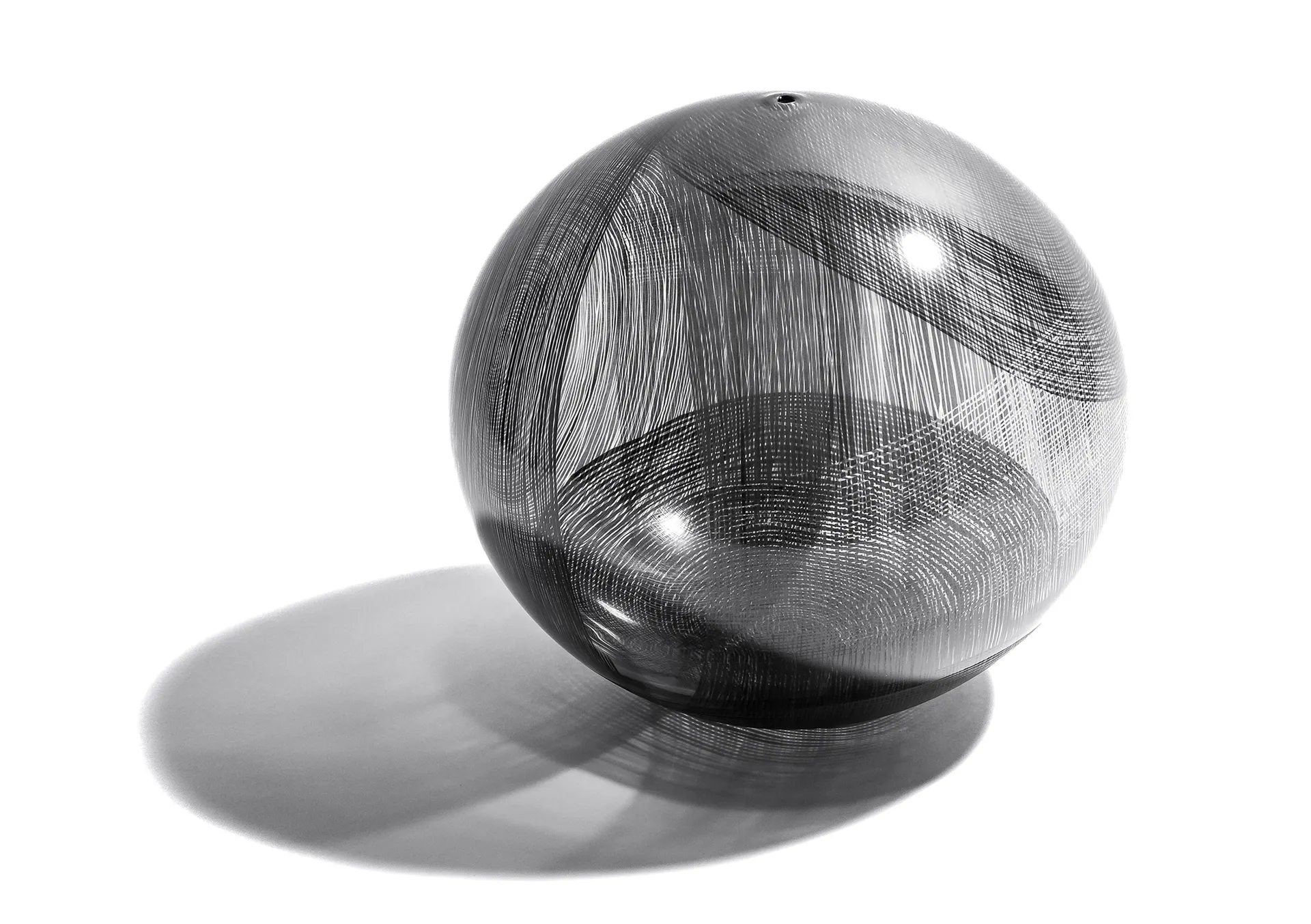 CONRON_Erin_Parallax Series Sphere No. 1_2024_blown and kiln glass with applied enamel_22 x 22 x 22cm