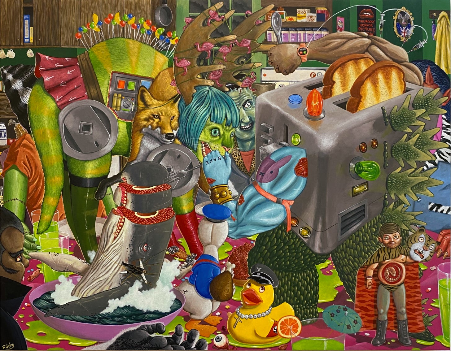 BEAR_Filthy the_01_Shak and Bake_2024_Acrylic on Wood_88x152