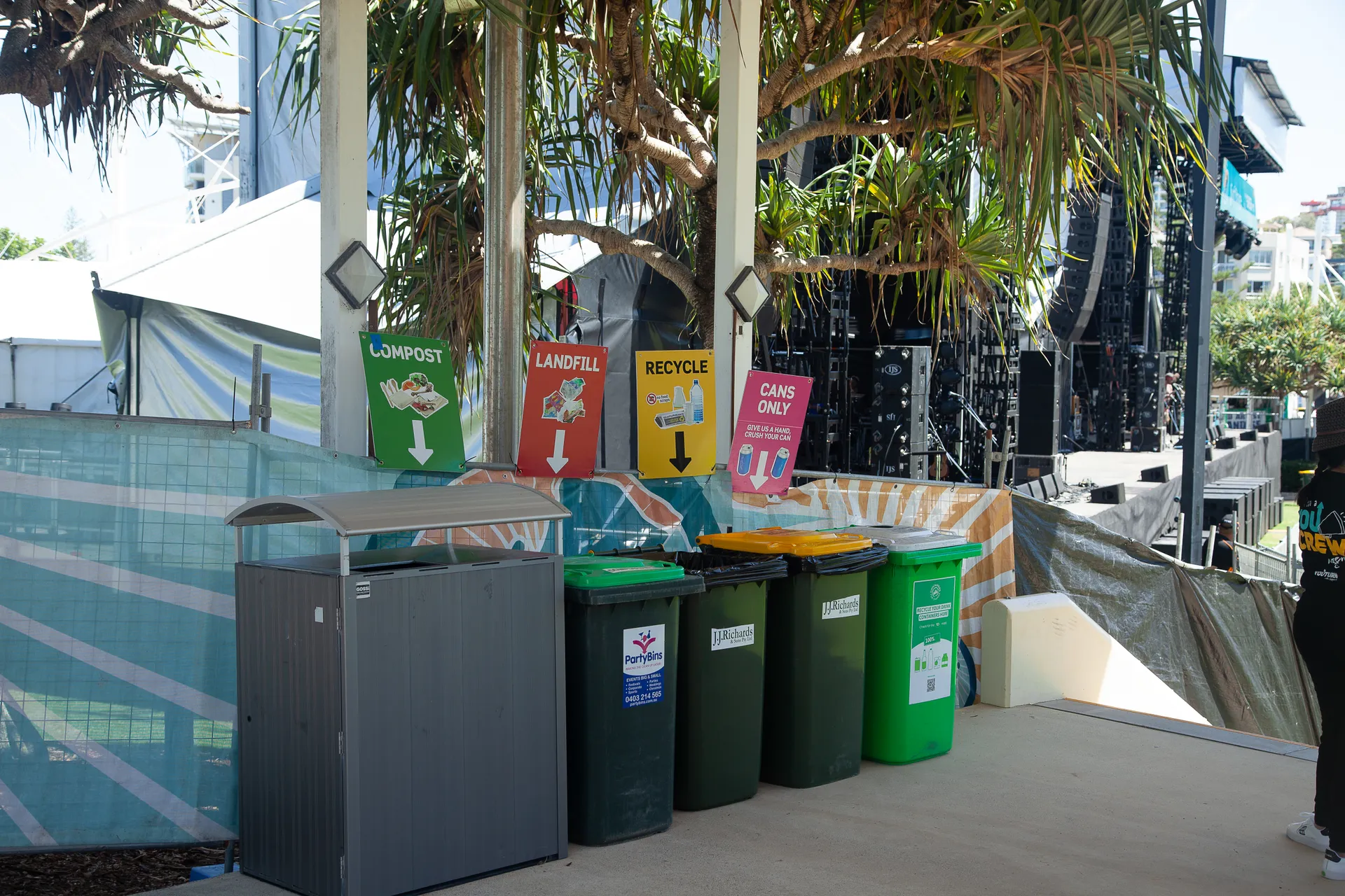 Bright and clear bin signage to assist with waste sorting and recycling