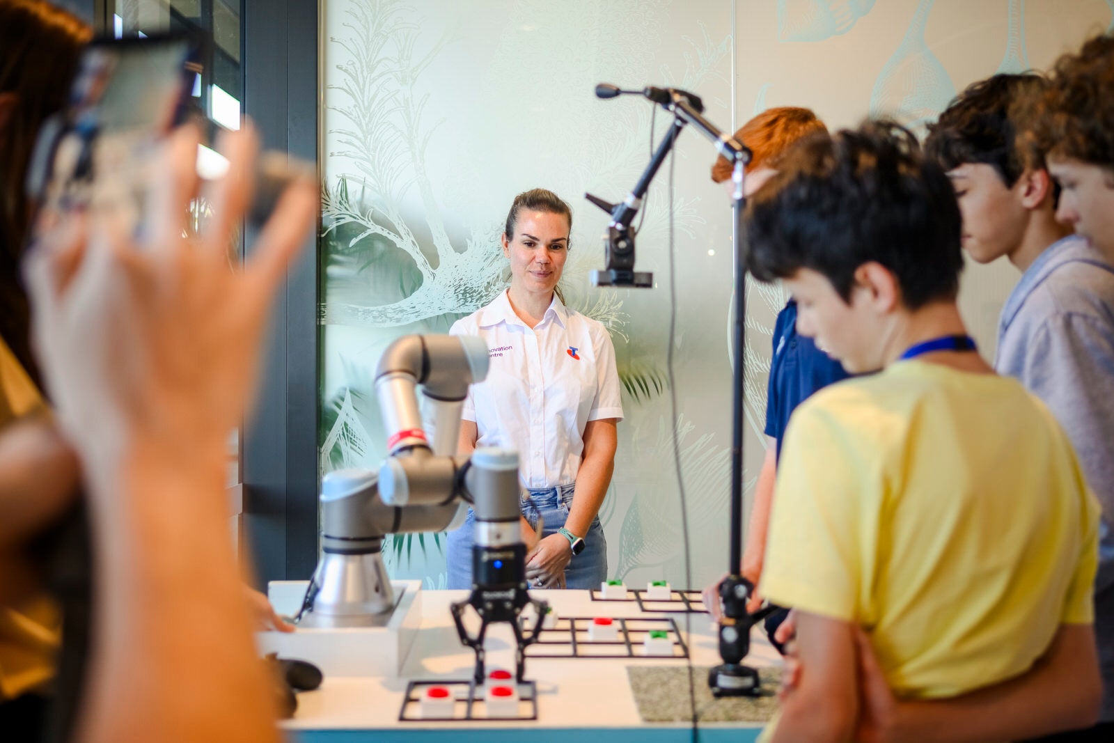 Student in front of a science project.