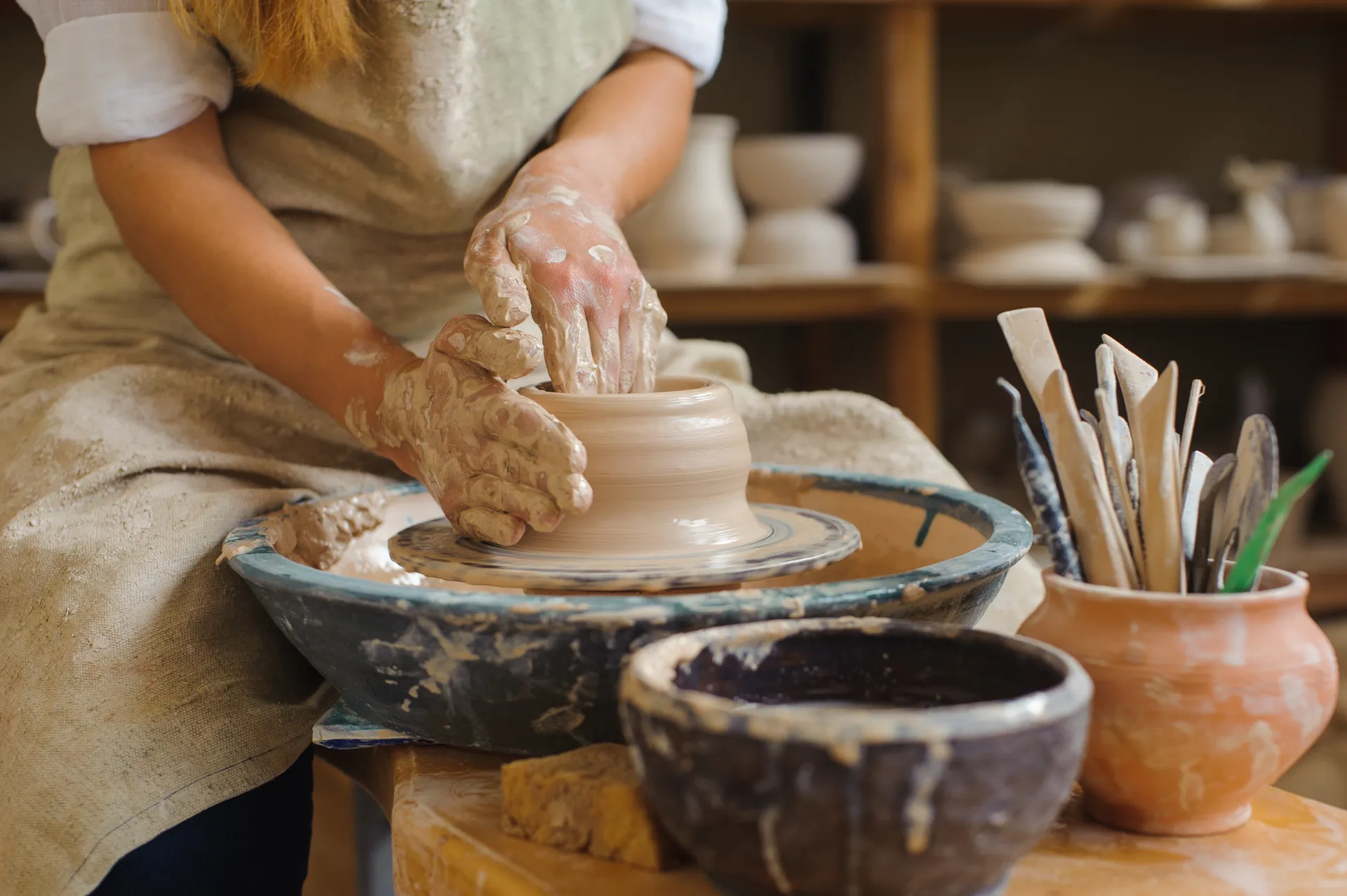 Potter at the wheel