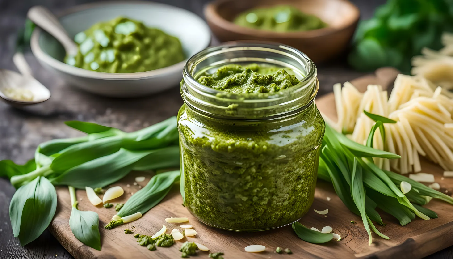 Homemade basil pesto