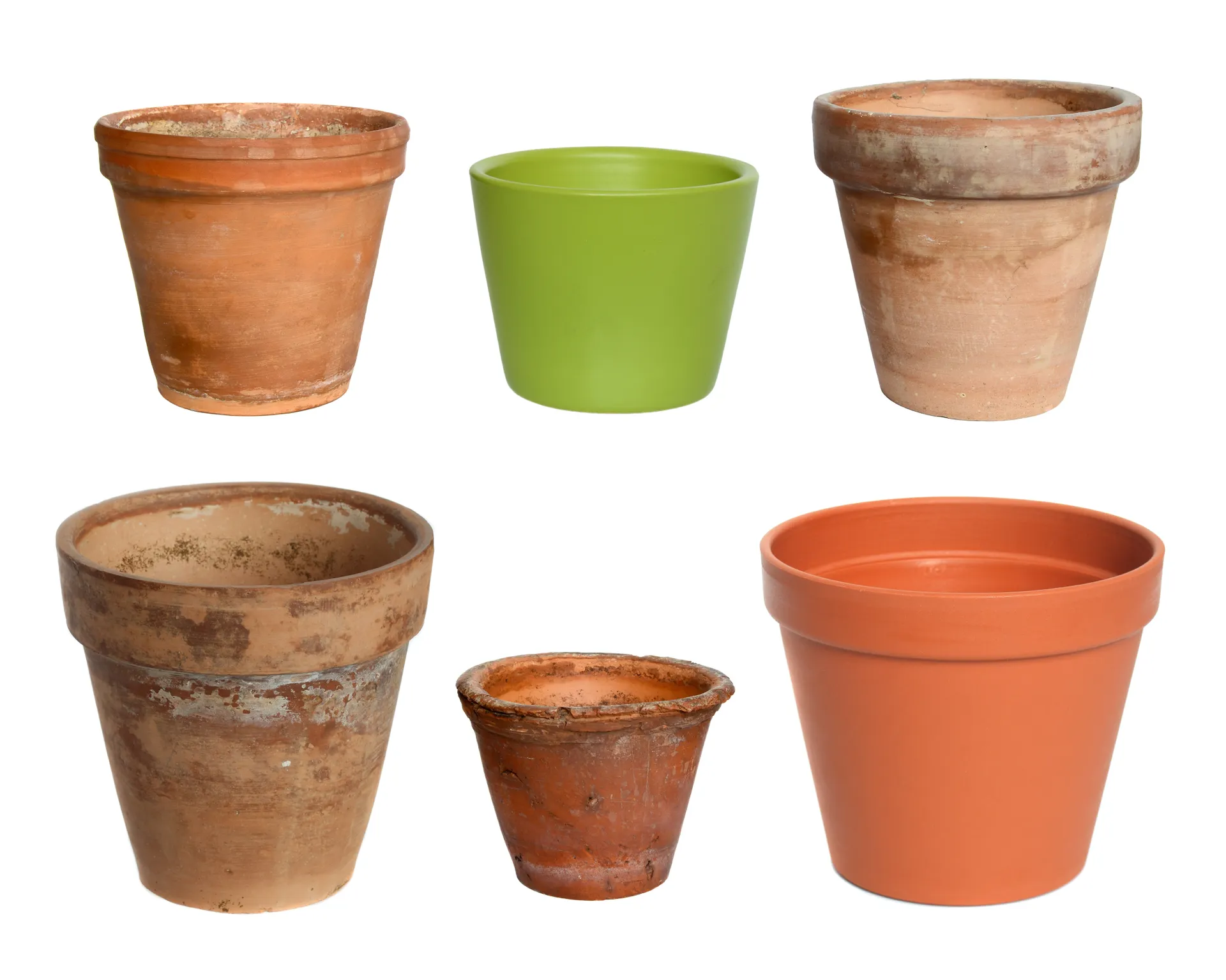 a variety of plant pots