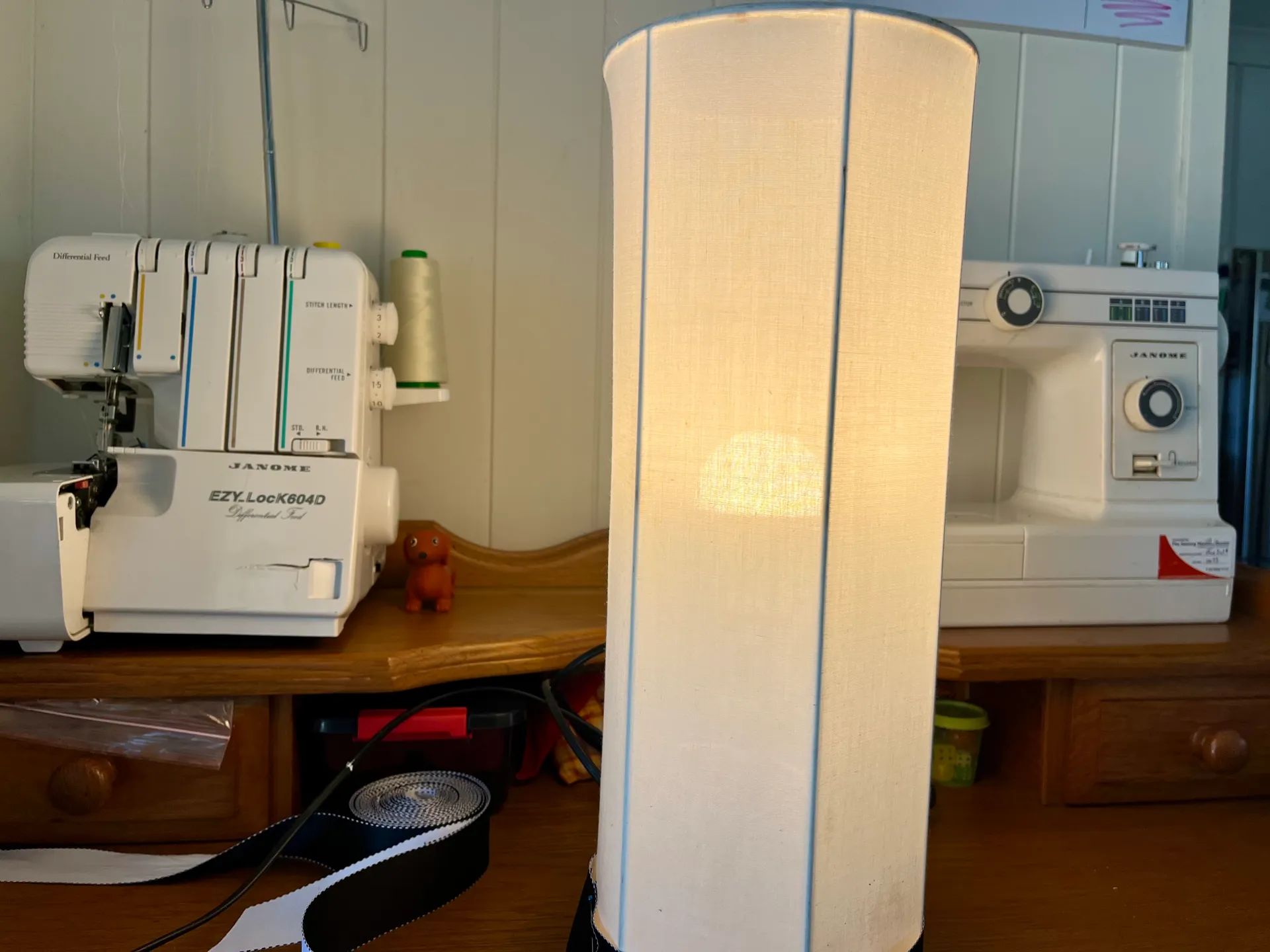 old lamp that needs a new shade