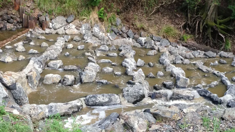 Example image of Bremer River (Berrys Weir) rock ramp fishway.