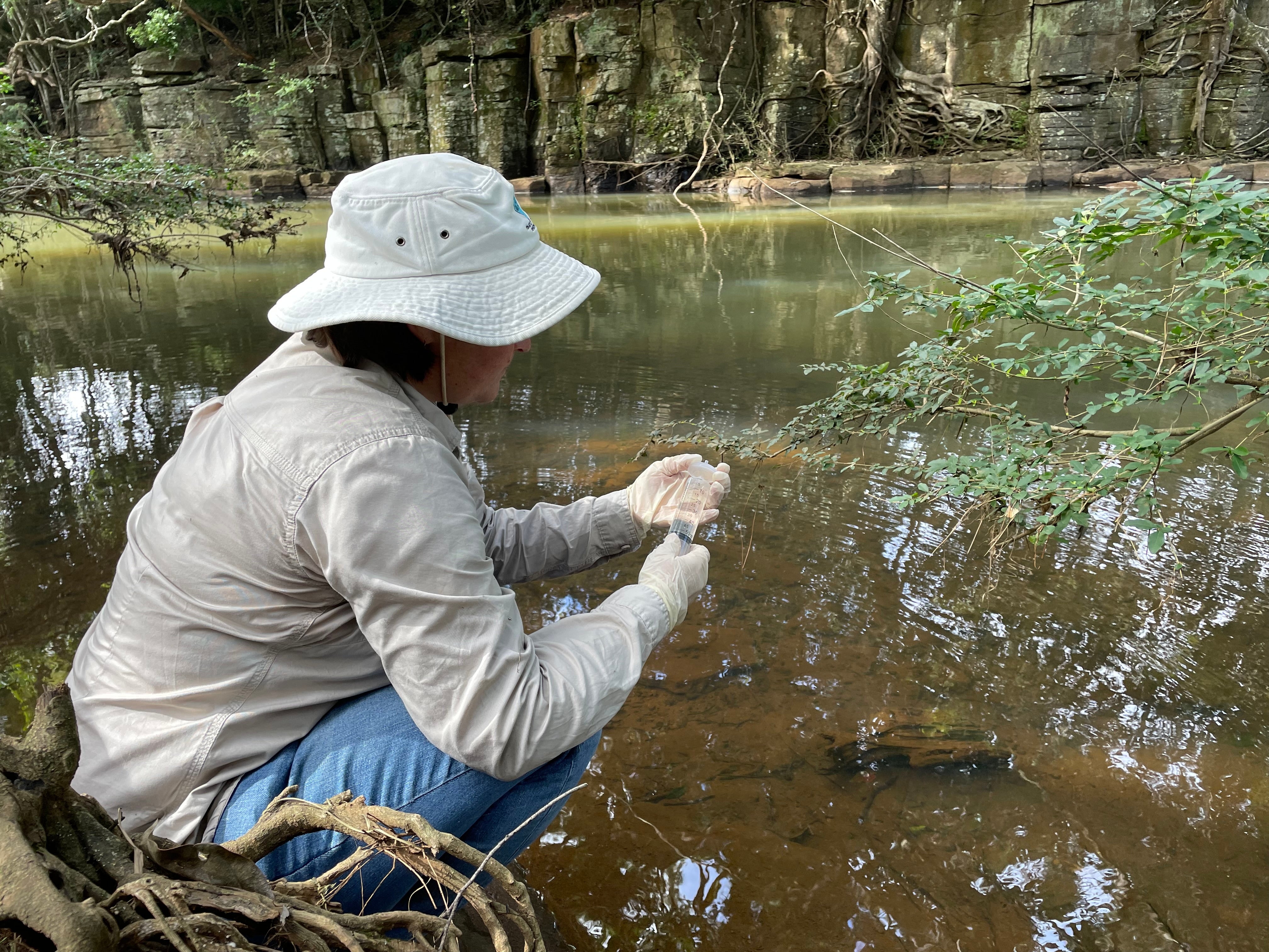 Lady monitoring water