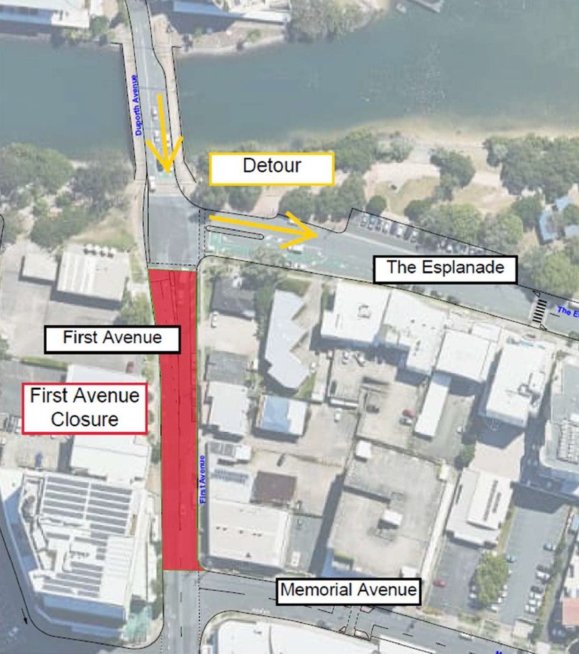 First ave detour map. 