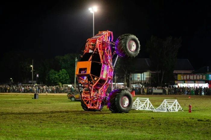 Monster truck on in action. 