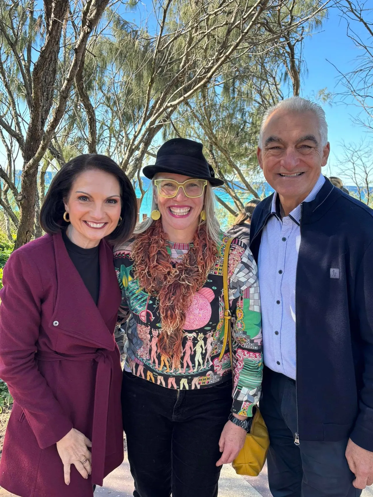 Mayor Rosanna Natoli, Artist and project coordinator Gretchen Keelty and Division 4 Cr Joe Natoli.