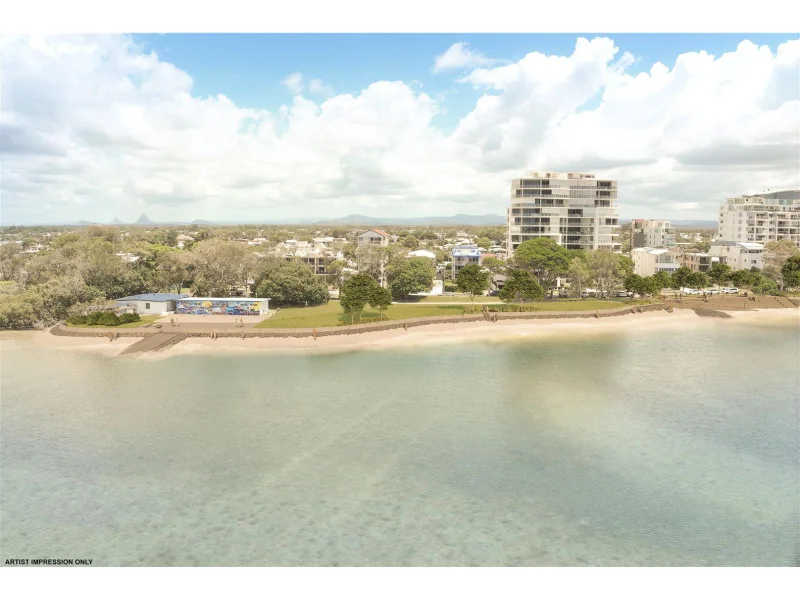Artist impression only: new reconstructed boat ramp and new seawall being constructed to protect the foreshore from Nelson Street to the TS Onslow Naval Cadets site in southern Golden Beach.