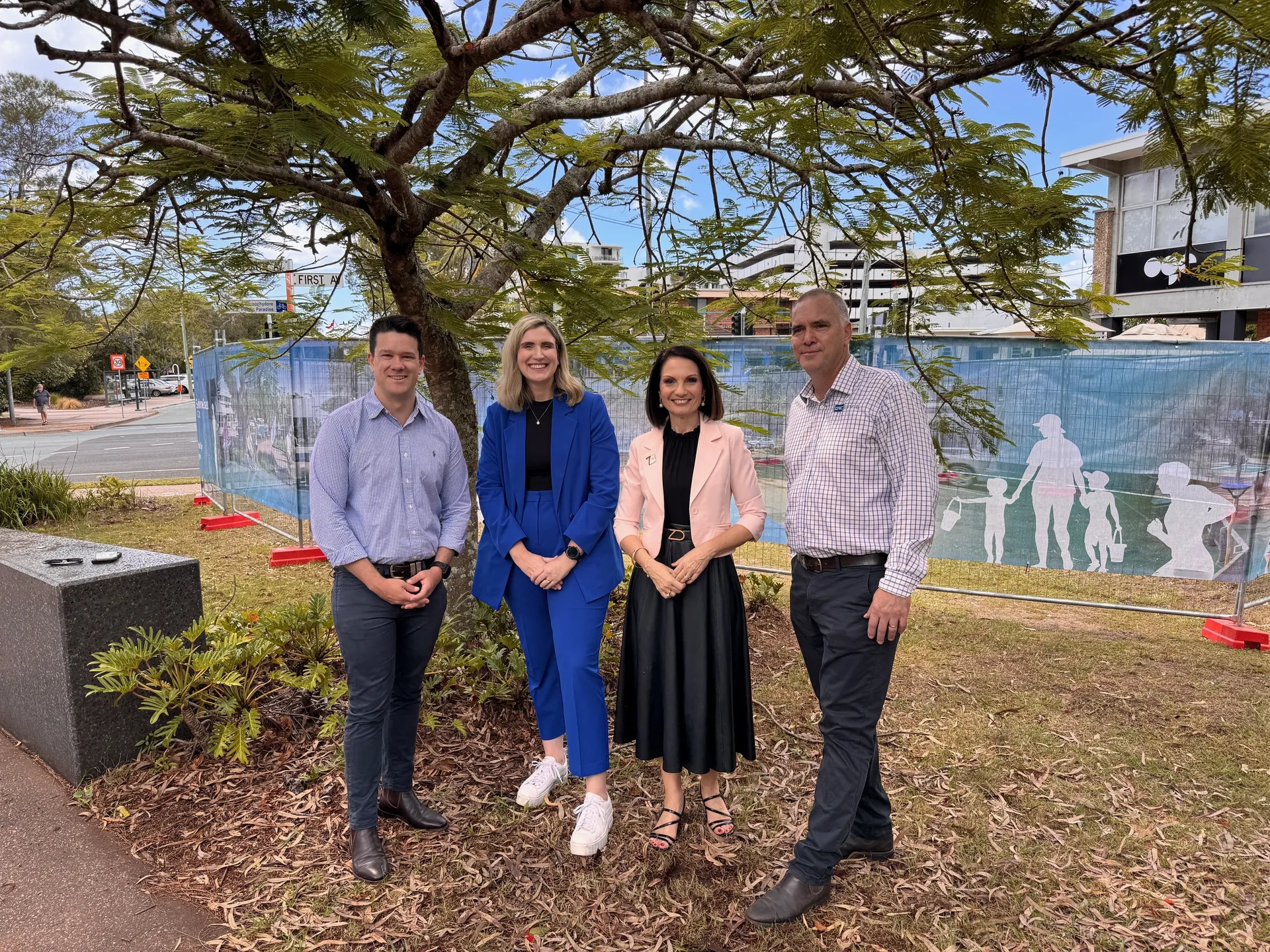 Cr Taylor Bunnag, Senator Corinne Mulholland, Mayor Rosanna Natoli and GRC Civil General Manager Rob Adair.