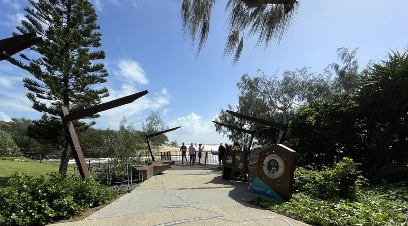 Interpretive signage and wreck pieces of the S.S. Dicky