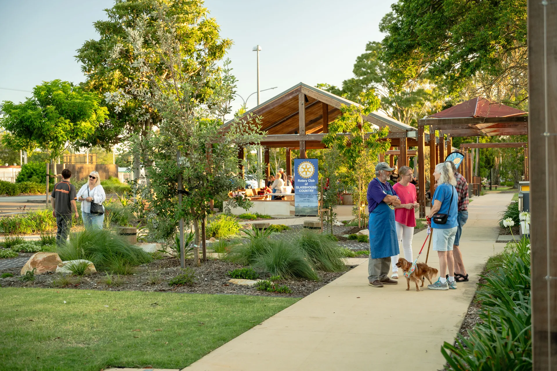 The community enjoying the Community Event to celebrate the completion of the Cribb Street Streetscape, Landsborough.