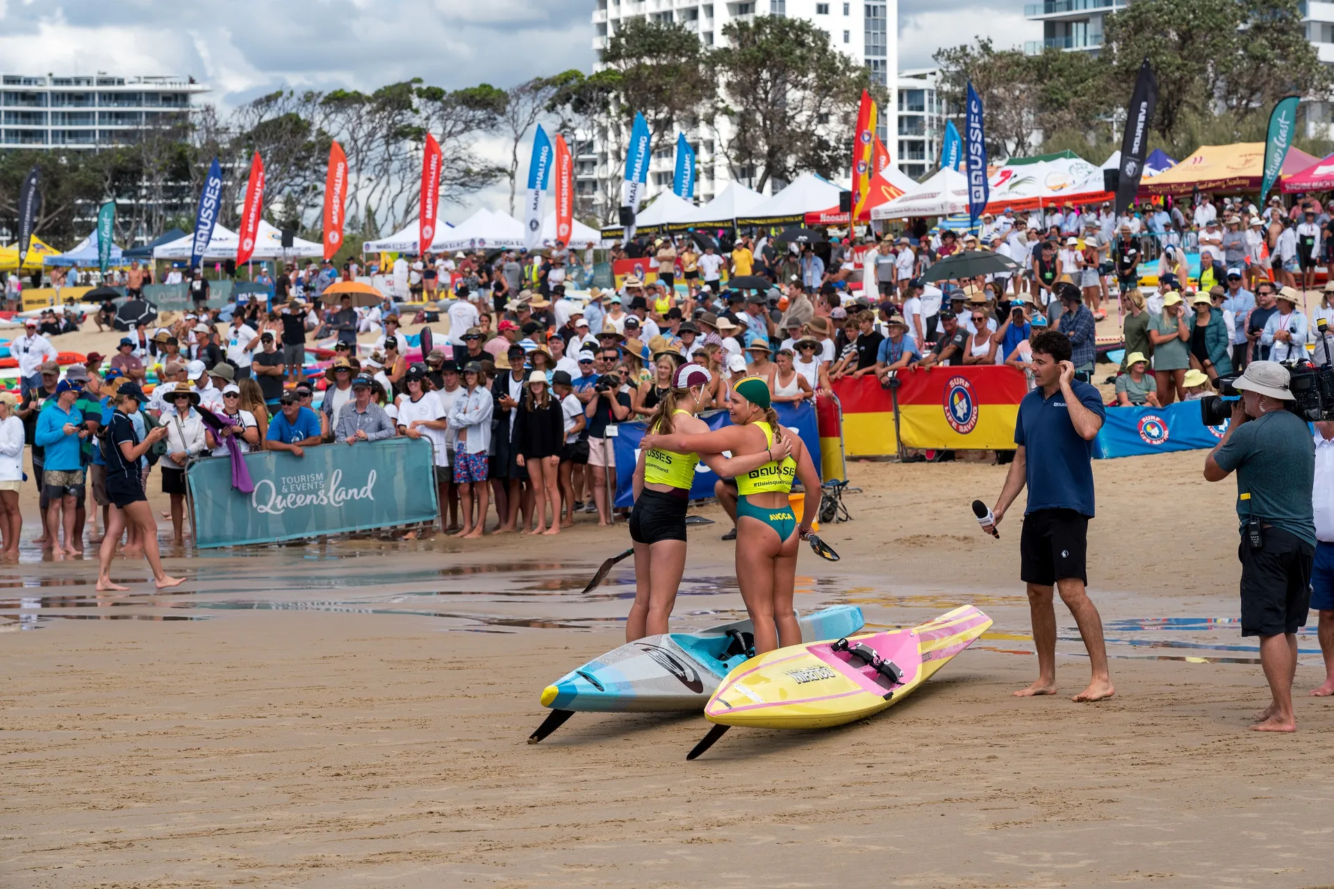 Two 'Aussie' competitors in front of a packed crowd (2021)