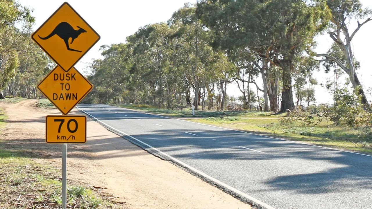 70km/h sign on a road