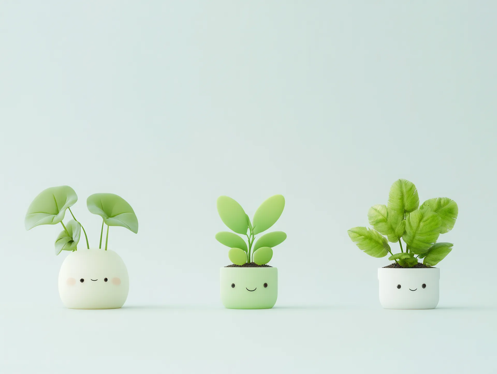 little plant pots with seedlings