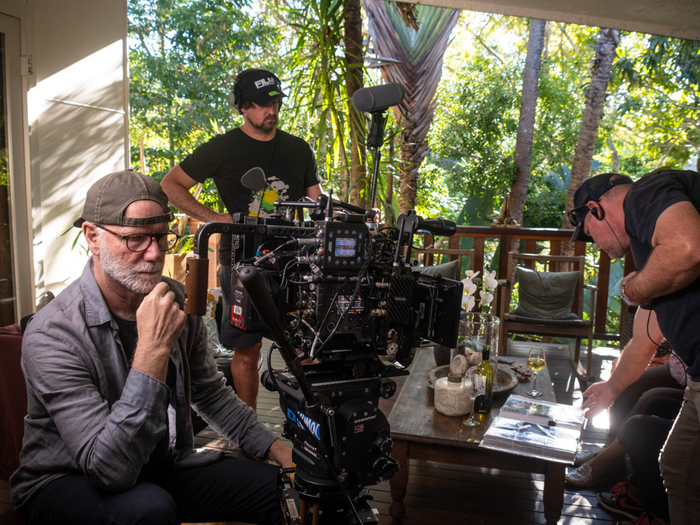 Martin McGrath (Director of Photography), Josh Macphee (Boom Operator) and Nick McKinnon (1st Assistant Director) on location for The Carers.