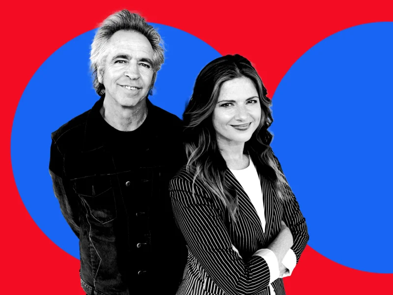 RocKwiz Live in 25 at The Events Centre, Caloundra. Presenters on the left Brian Nankervis and ont the right Julia Zemiro. 