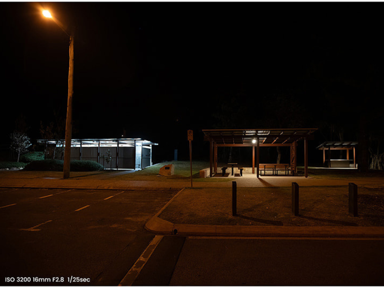 Shelly Beach Carpark and facilities lighting prior to changes.