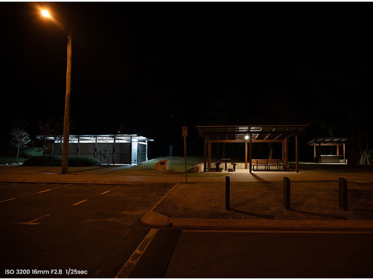 Shelly Beach Carpark and facilities lighting prior to changes.