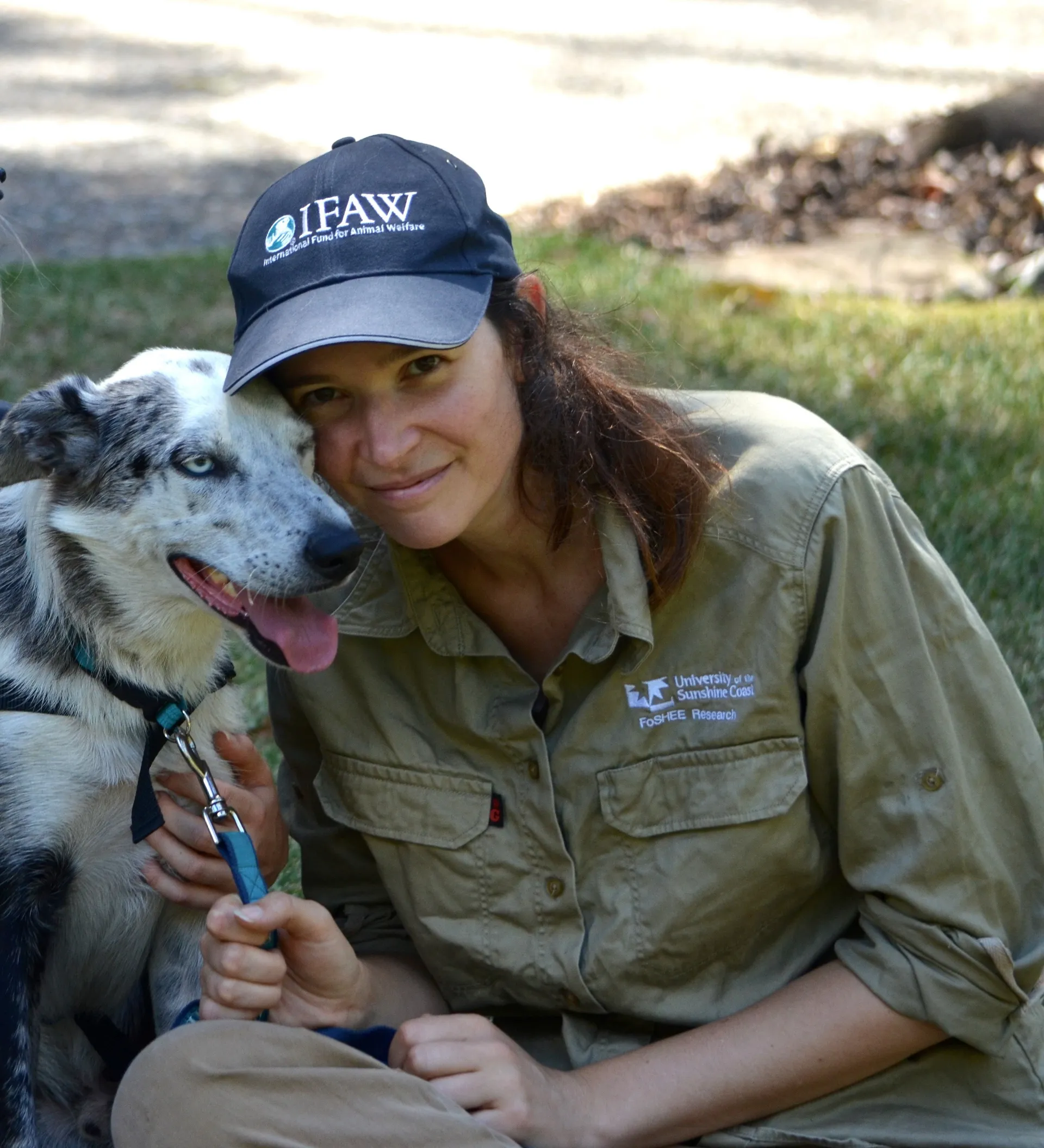 Dr Romane with Bear the dog