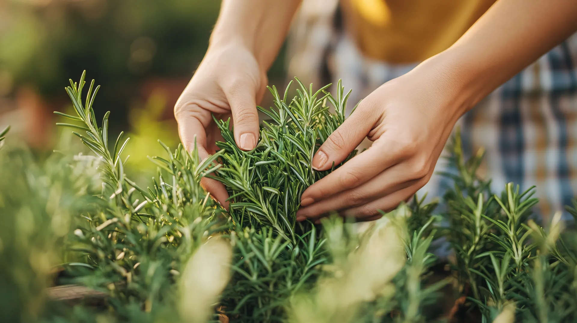 picking herbs