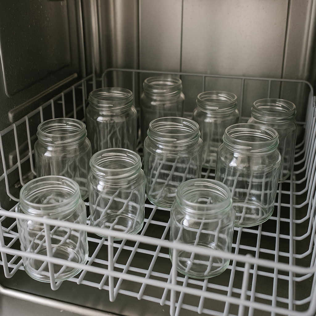 jars in a dishwasher