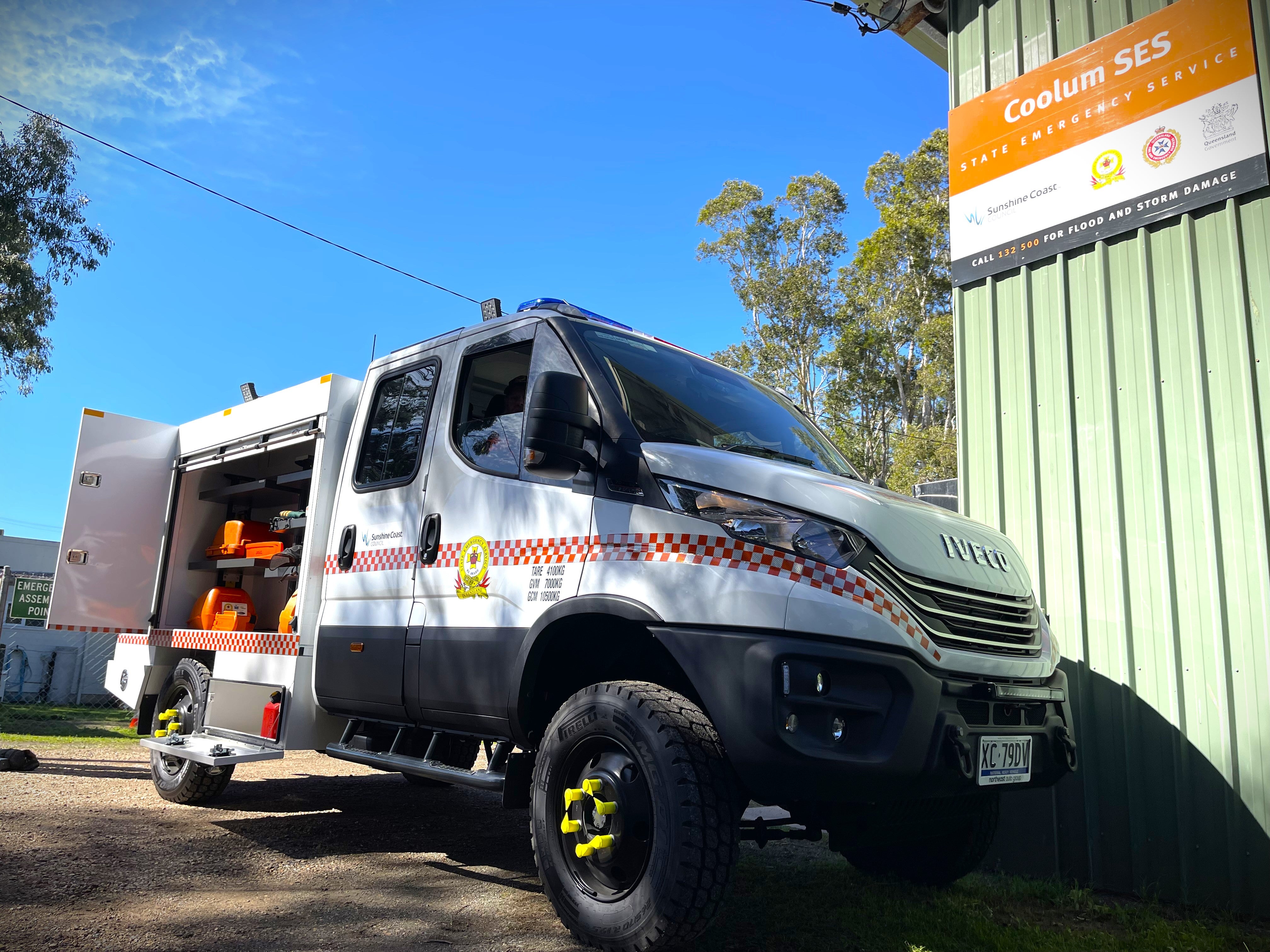 The new vehicle is an IVECO Daily 70S Dual Cab 4x4 platform.