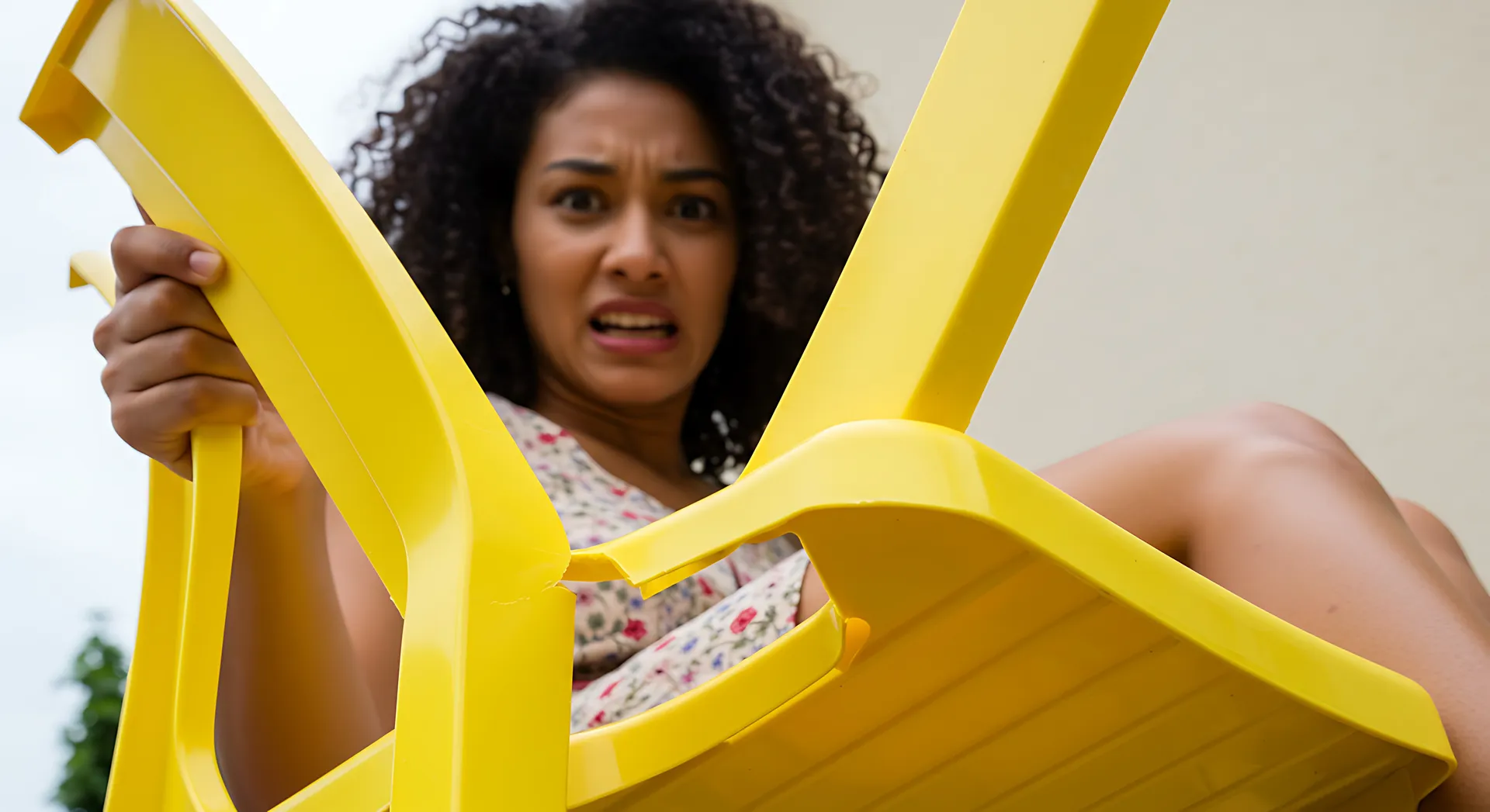 broken plastic chair