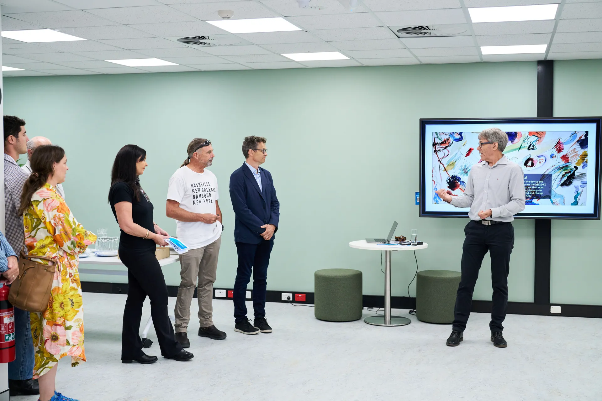 Cr Law talking at the Namba Meeting Place event