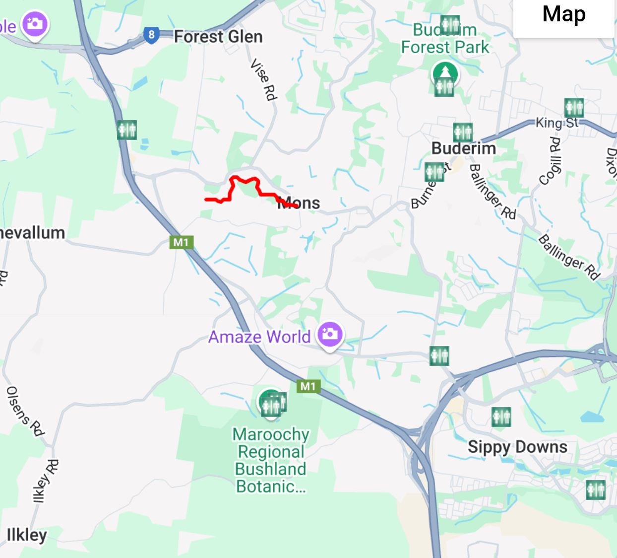 Buderim Tramway Trail map