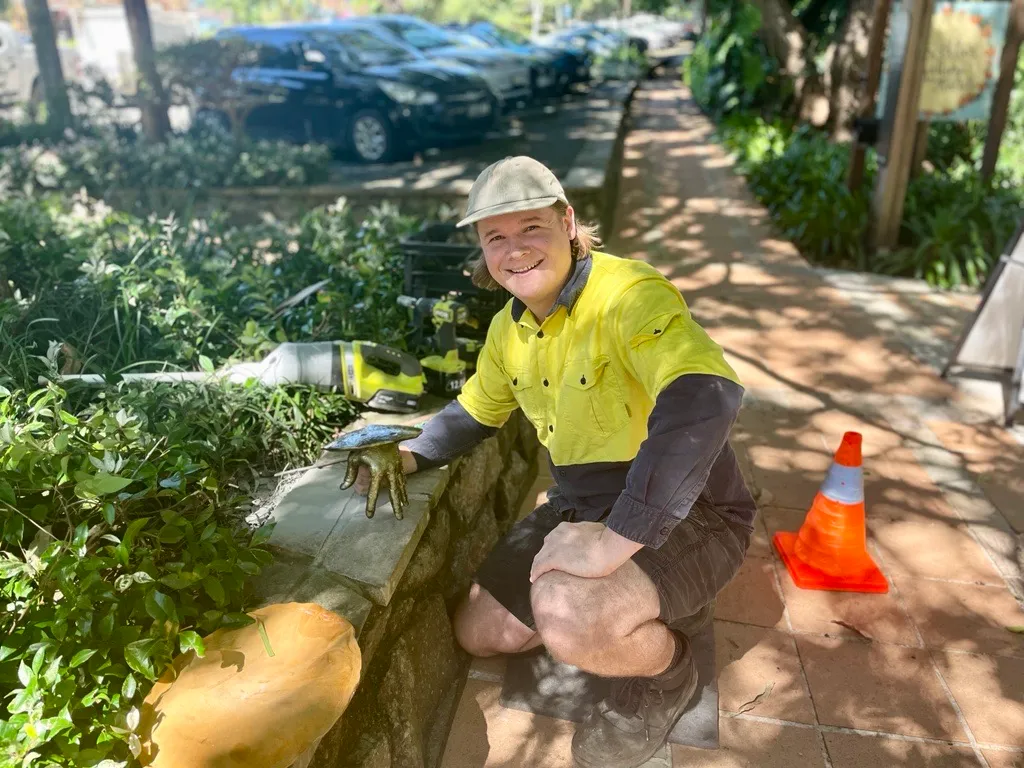 Artist Finn Cossar during The Mont install