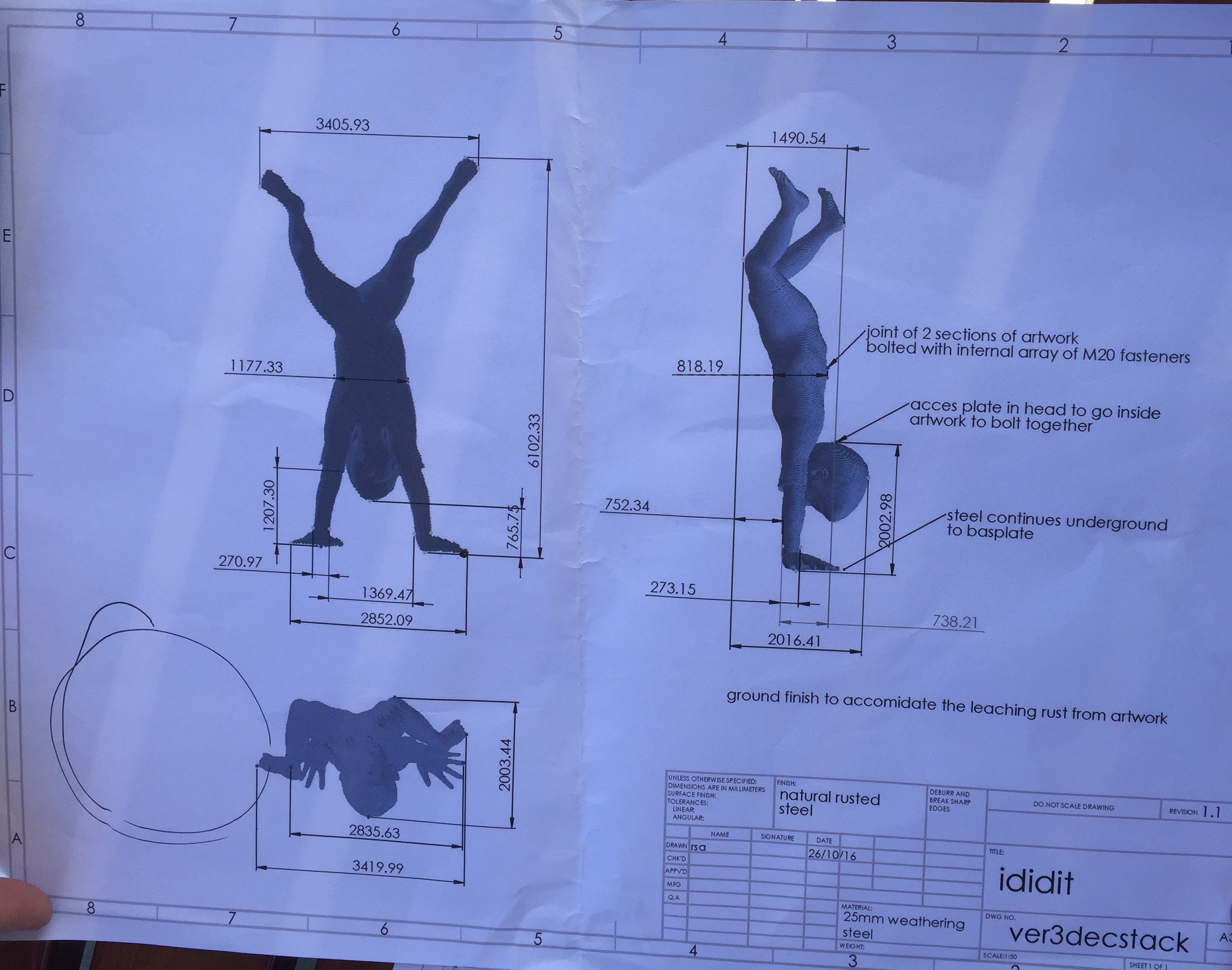 Sketches of the iDIDIT sculpture