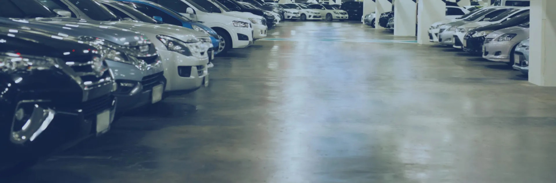 Cars parked inside an indoor car park