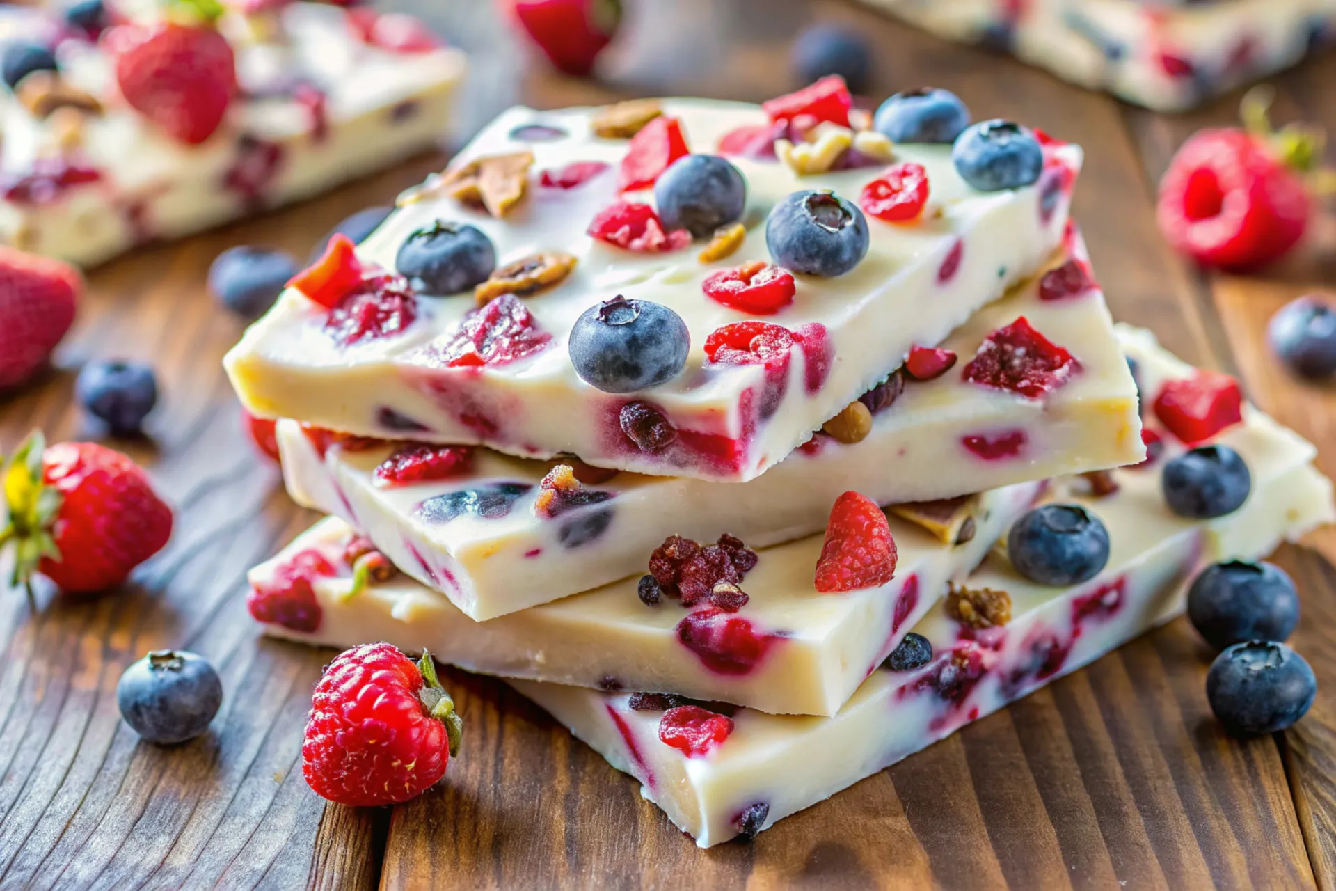 berry yoghurt bark