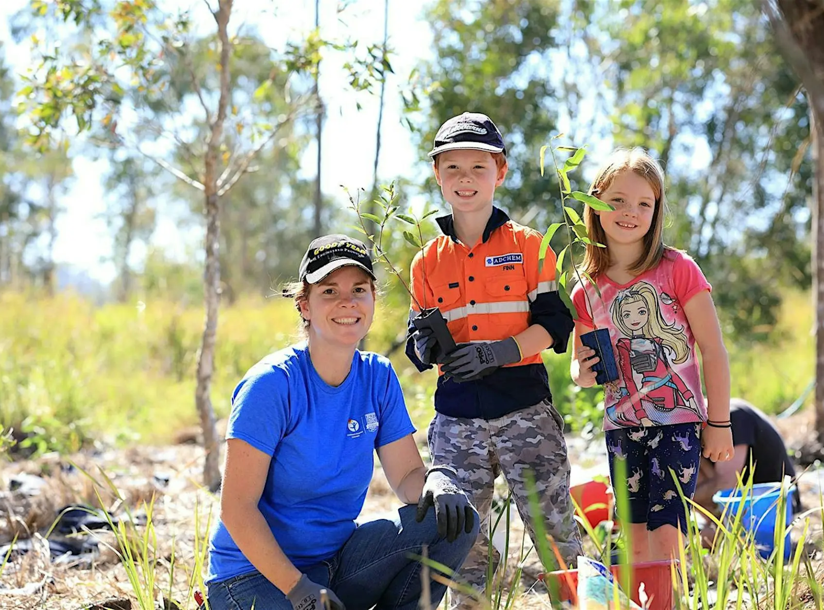 family at a planting day