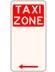 Taxi Zone with red arrow pointing left.