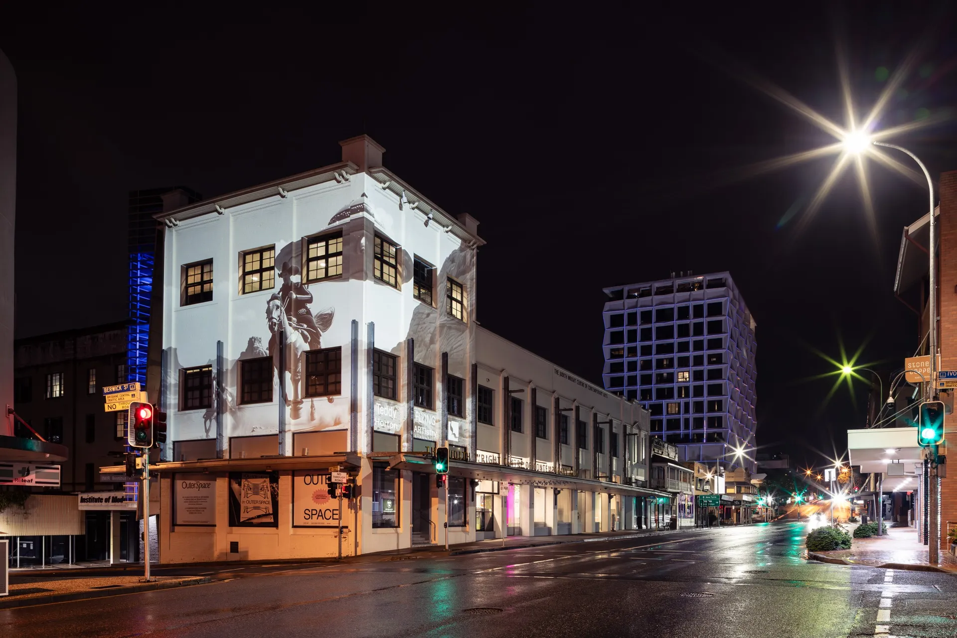 Teddy Horton presenting AI-generated projection art for Stars Connect, Sunshine Coast 2025