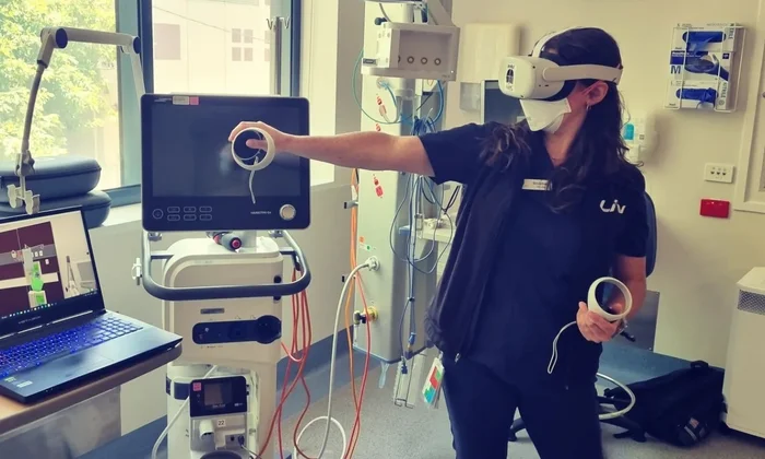 Nurse training with vertical reality technology.