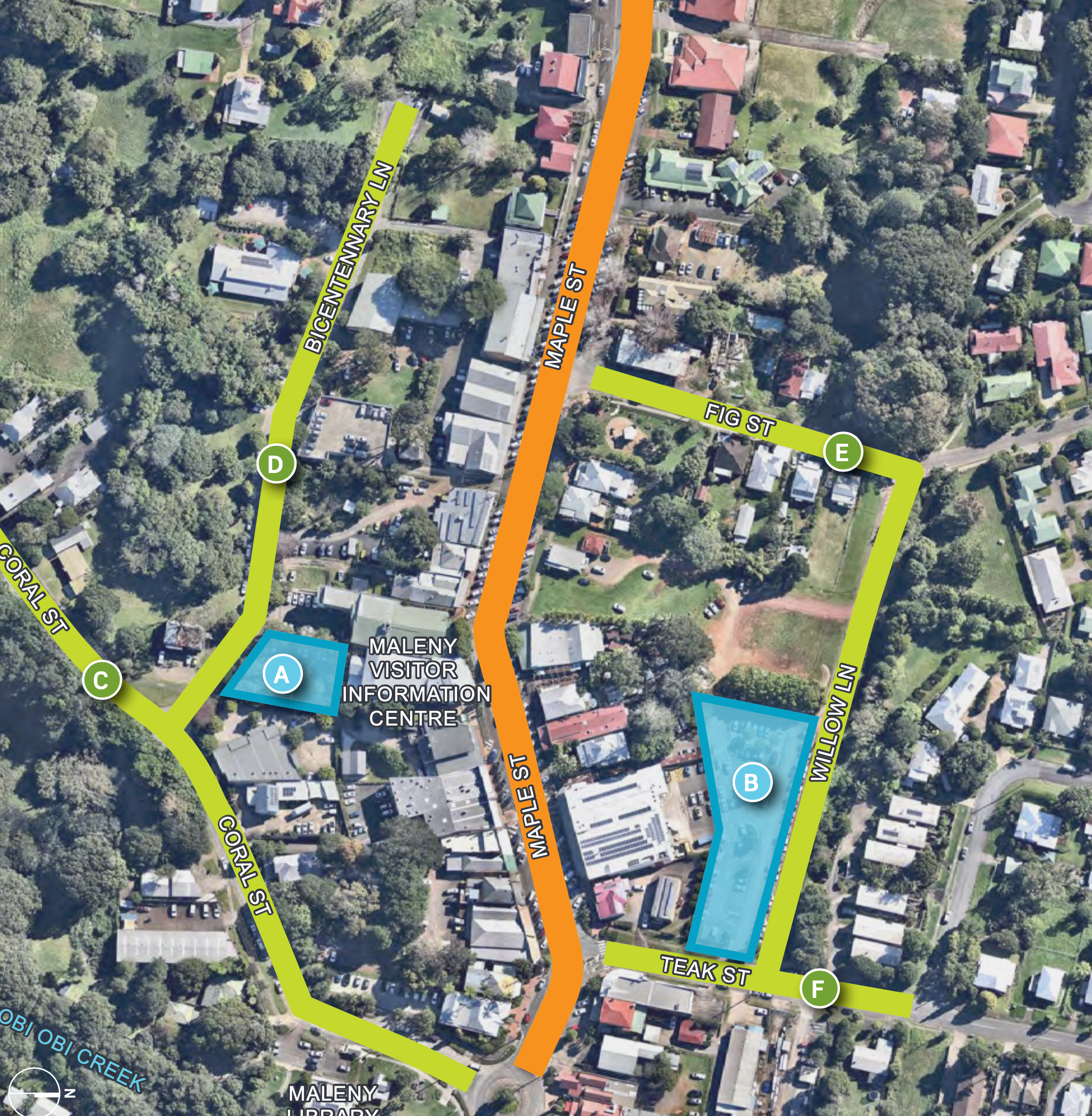 Maleny parking map