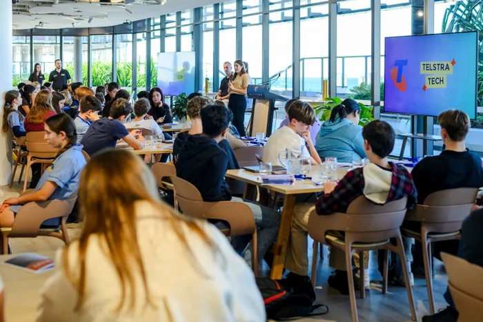Students attending a workshop