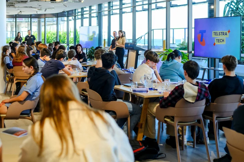 Students attending a workshop