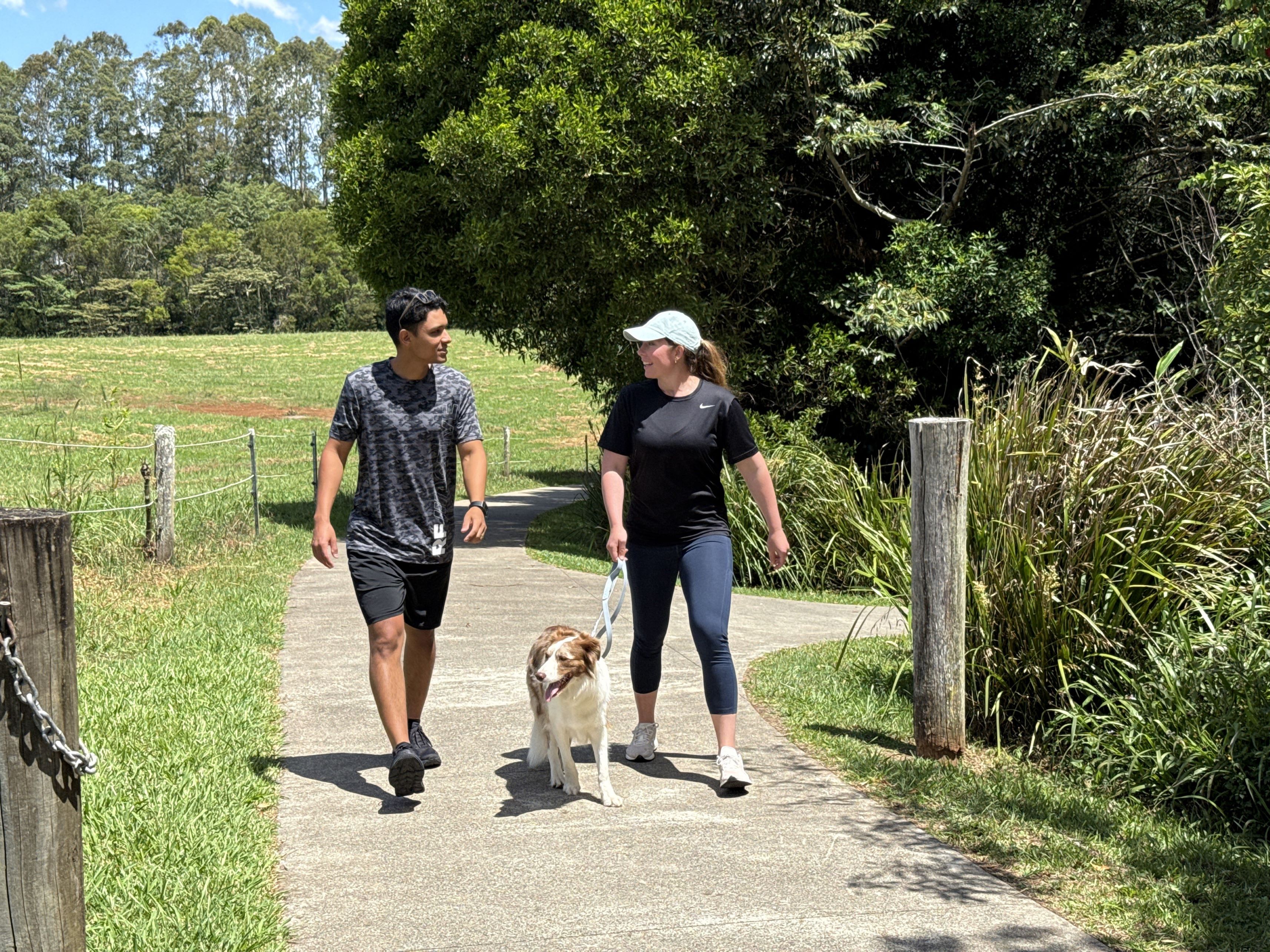 Maleny Enviroment Reserve walking with dog
