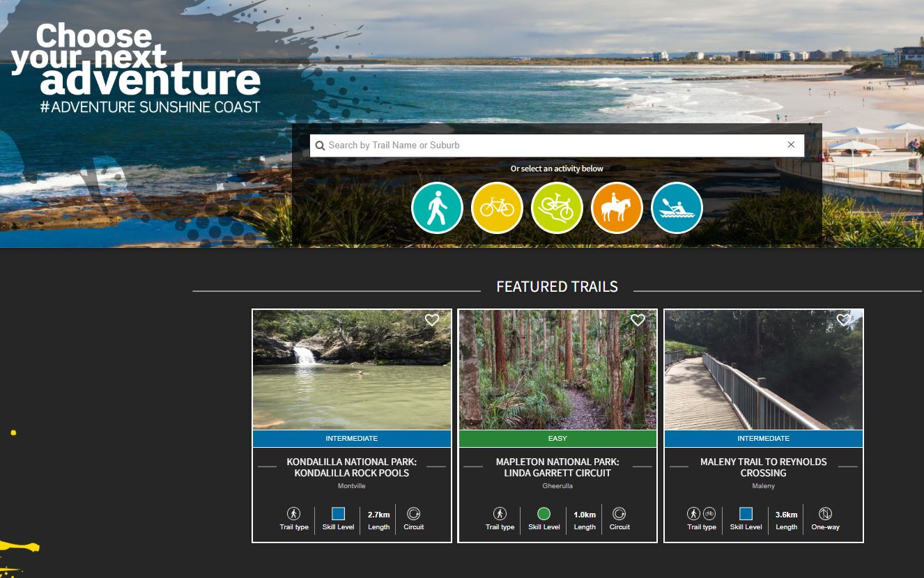 adventure sunshine coast homepage