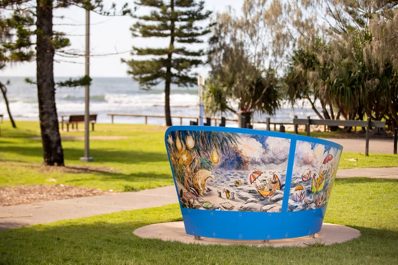 A Story Seat located Shelly Beach Park in Shelly Beach.