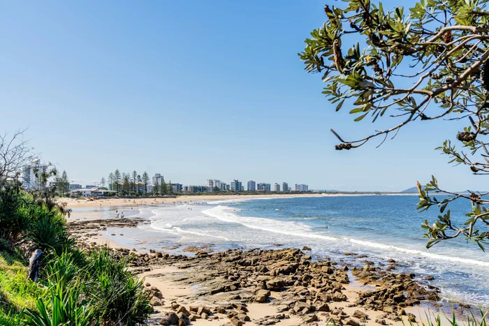The view of Alexandra Headland and Maroochydore Beach. 