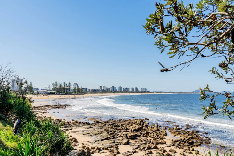 The view of Alexandra Headland and Maroochydore Beach. 