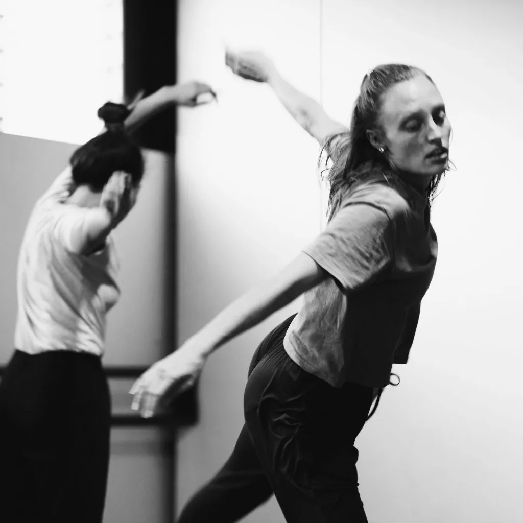 Collaborators with Lisa Wilson projects for the first studio residency for DANCE. HERE. NOW., artists Hsin-Ju Ely, Yvonne Huang and Courtney Scheu in the Nambour Studio.